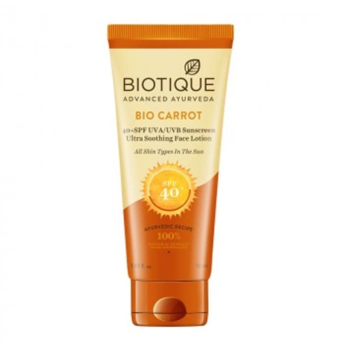 Biotique carrot 40 spf sunscreen for all skin types lotion