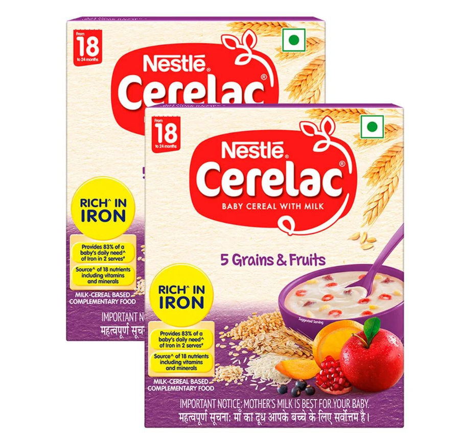Nestle Cerelac Baby Cereal with Milk from 18 to 24 Months 5 Grains & Fruits