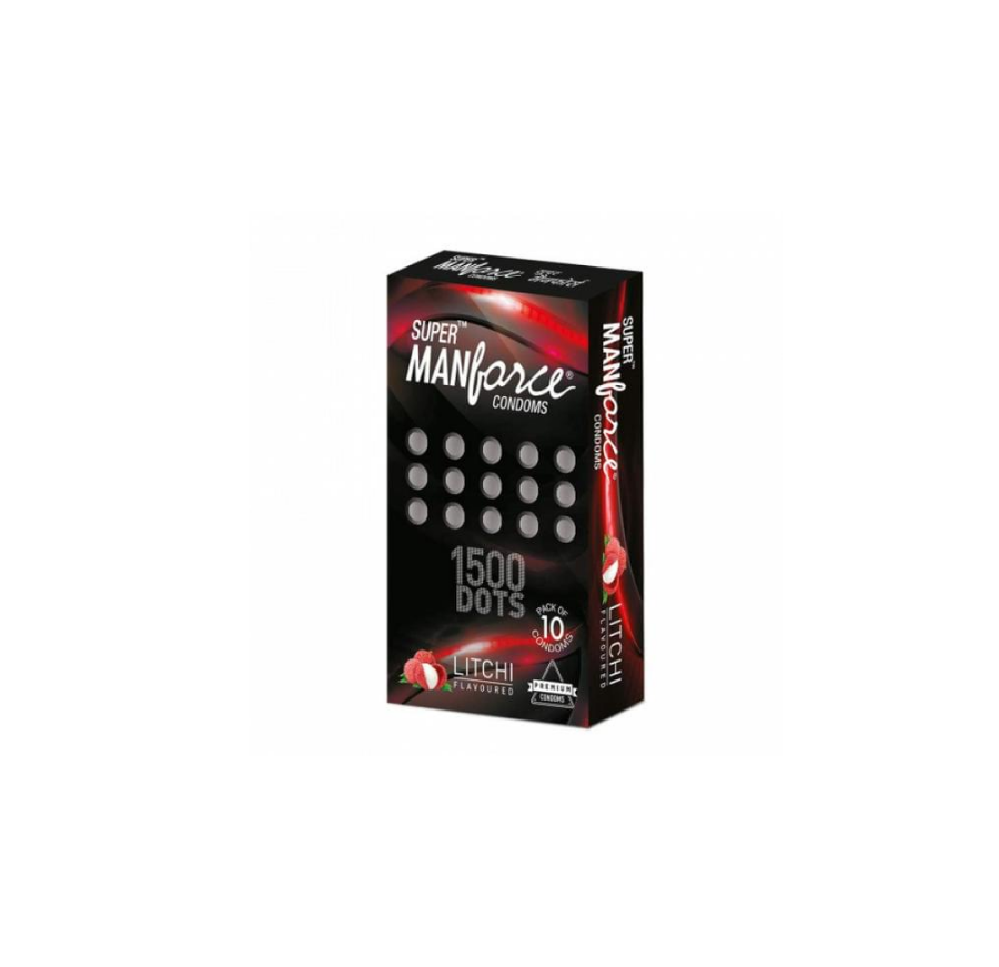 Manforce Super Manforce 1500 Dots Condom Litchi