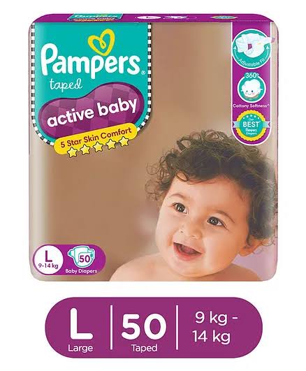 Pampers active baby diaper l