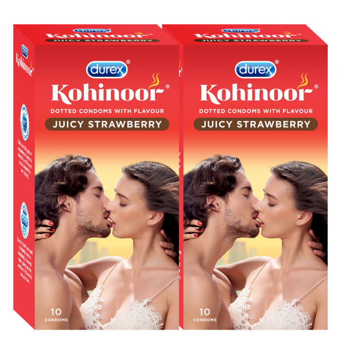 Durex Kohinoor Juicy Strawberry Condom pack of 2