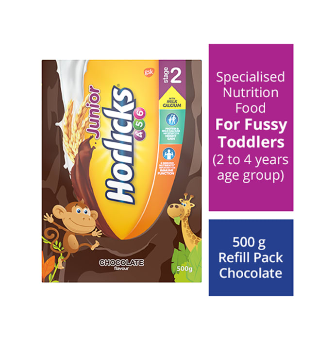 Horlicks junior stage 2 powder refill pack chocolate