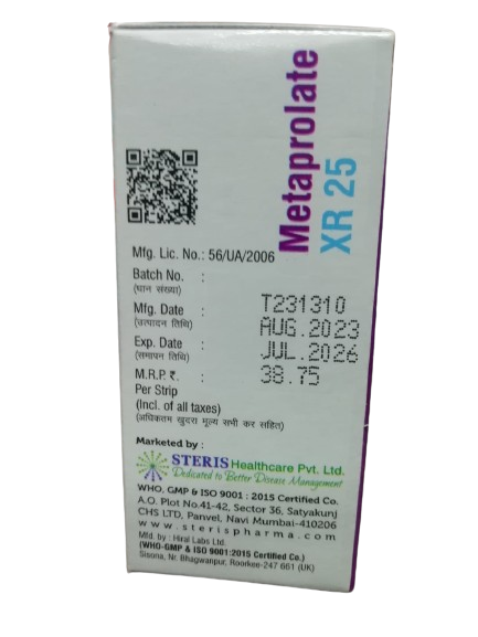 Metaprolol XR 25mg dose