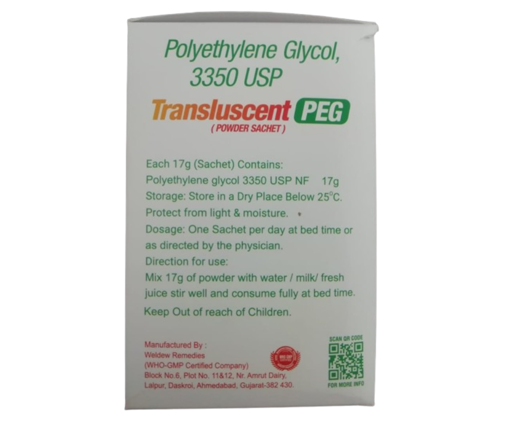 TRANSLUSCENT PEG POWDER SACHET