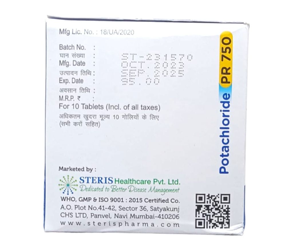 Potassium Chloride B.P 750 mg