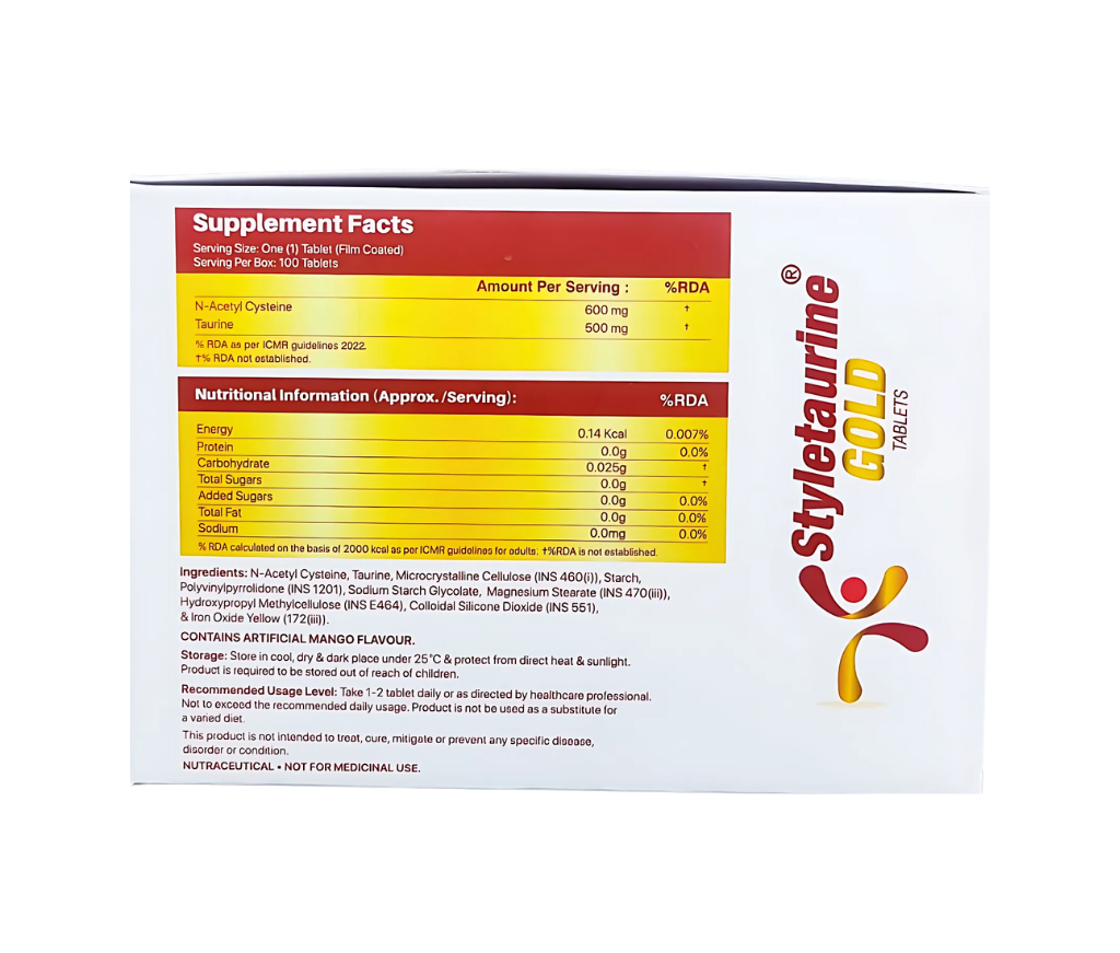 n-acetyl cysteine and taurine tablets uses