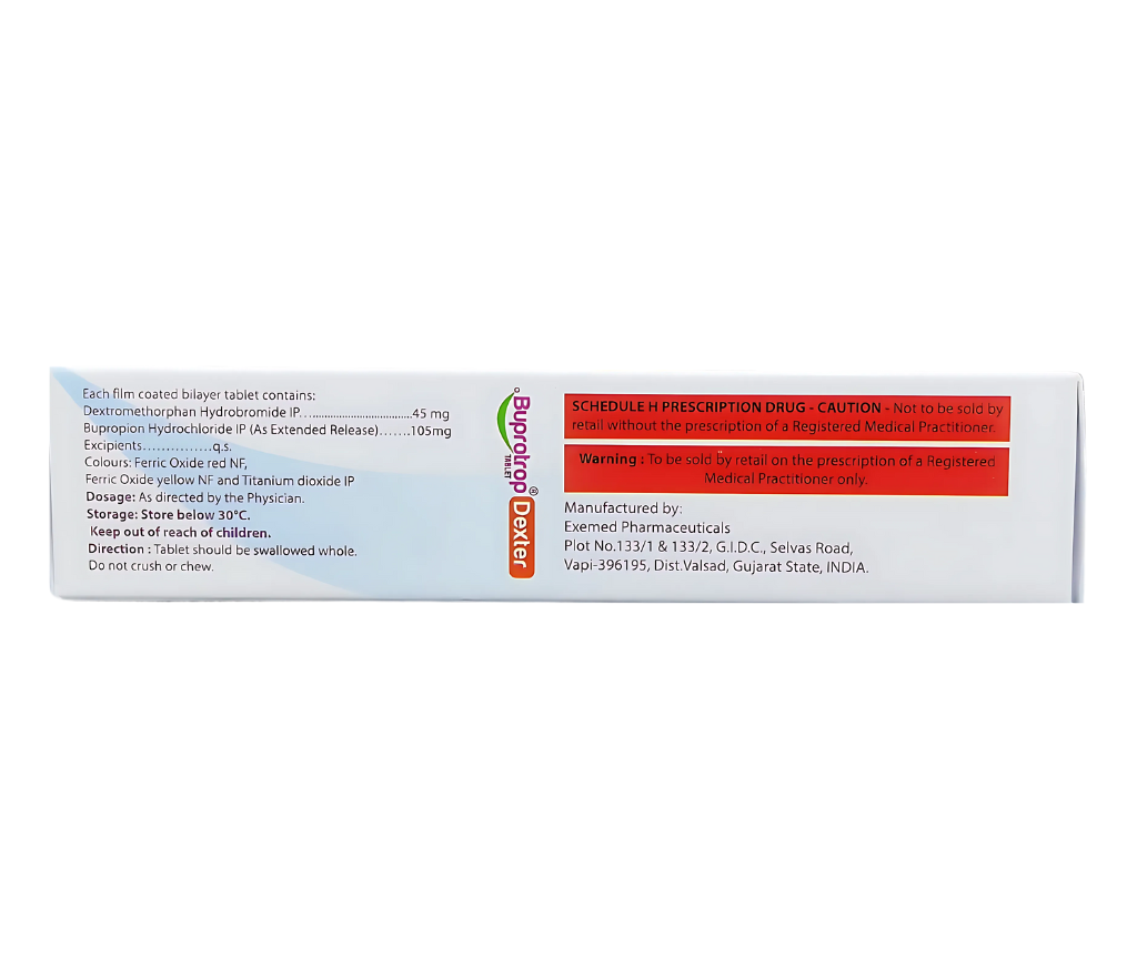 Dextromethorphan Hydrobromide and Bupropion Hydrochloride Extended Release Tablets