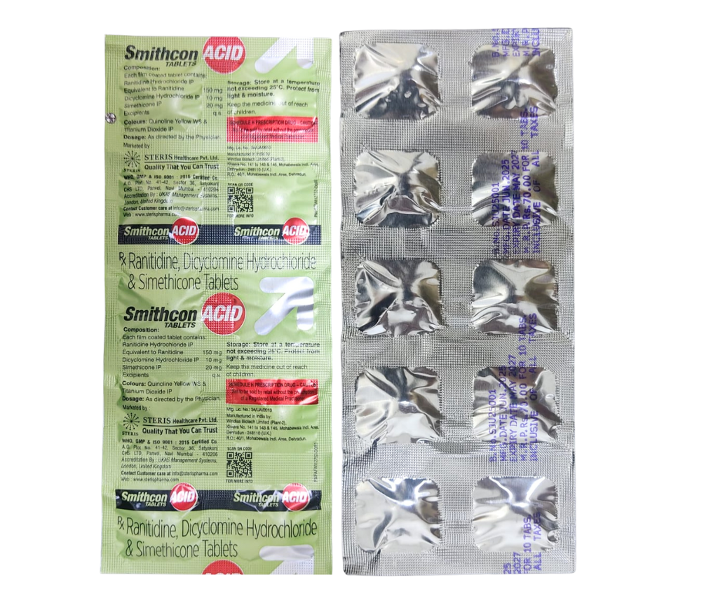 ranitidine dicyclomine hydrochloride & simethicone tablets