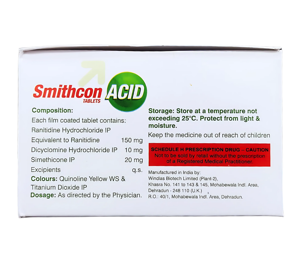 ranitidine dicyclomine hydrochloride simethicone