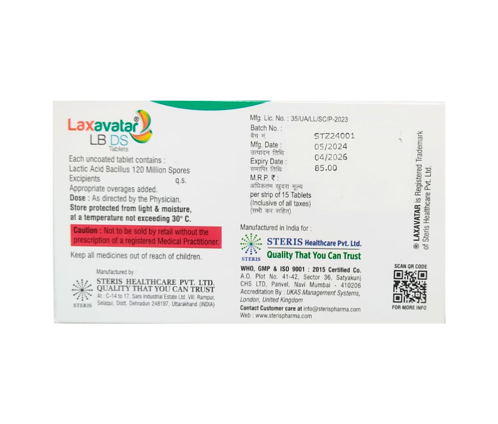 lactic acid bacillus tablet dosage