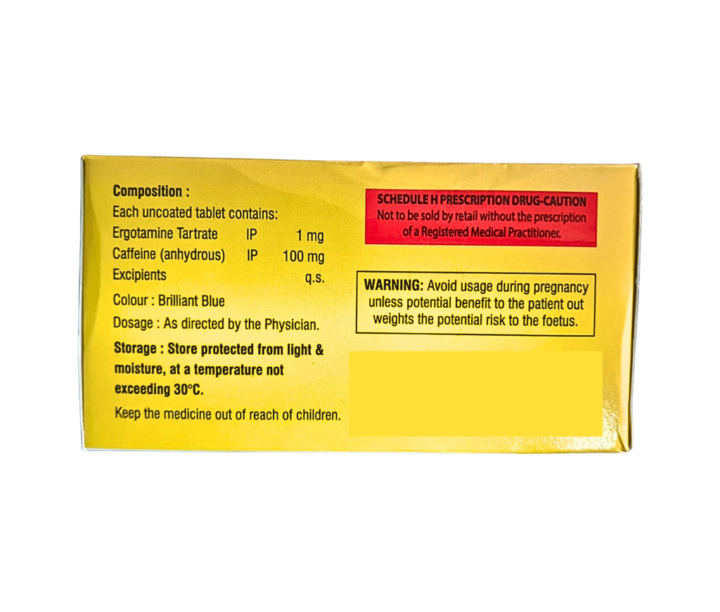 ergotamine tartrate caffeine paracetamol and prochlorperazine maleate tablets