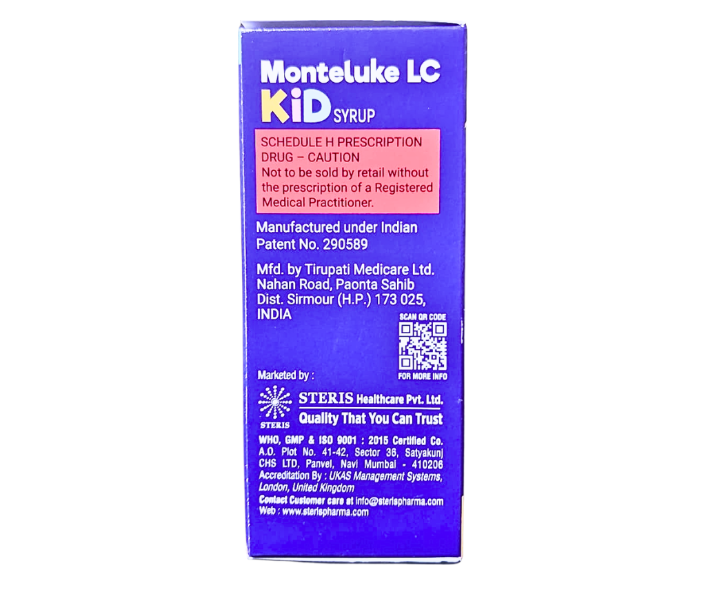 levocetirizine dihydrochloride and montelukast sodium syrup for baby uses