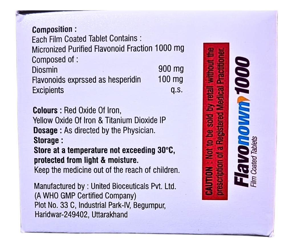 micronized purified flavonoid fraction 1000 mg