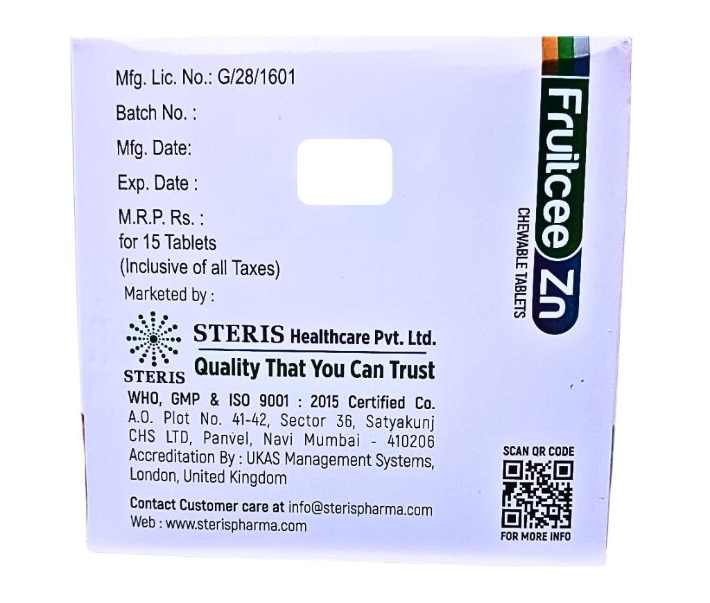 vitamin c and zinc chewable tablets uses