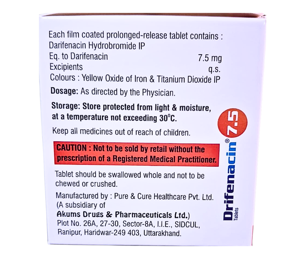what is darifenacin 7.5 mg used for