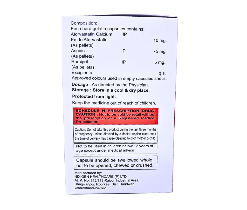 ramipril with atorvastatin and aspirin capsules side effects