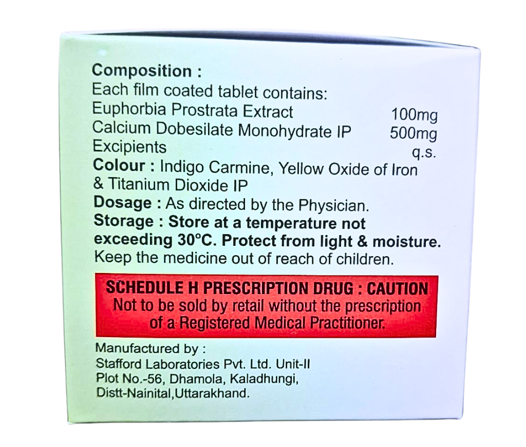 euphorbia prostrata extract and calcium dobesilate tablets