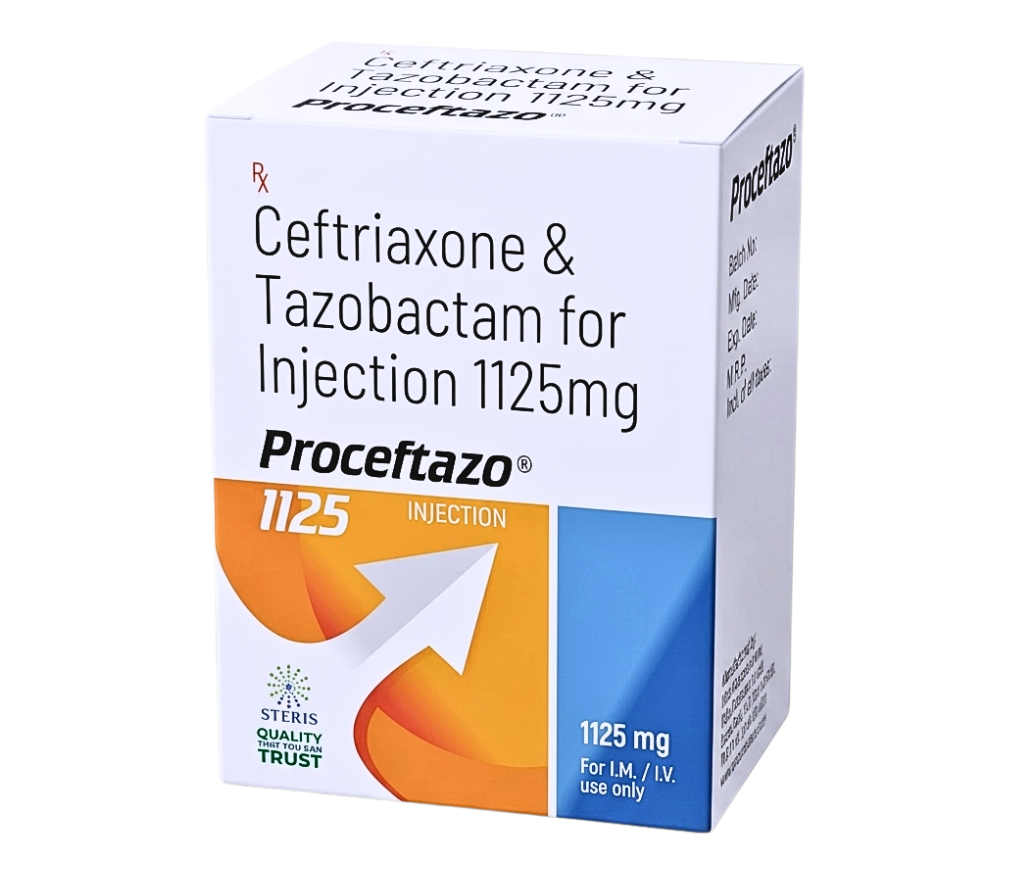 ceftriaxone and tazobactam for injection 1125 mg