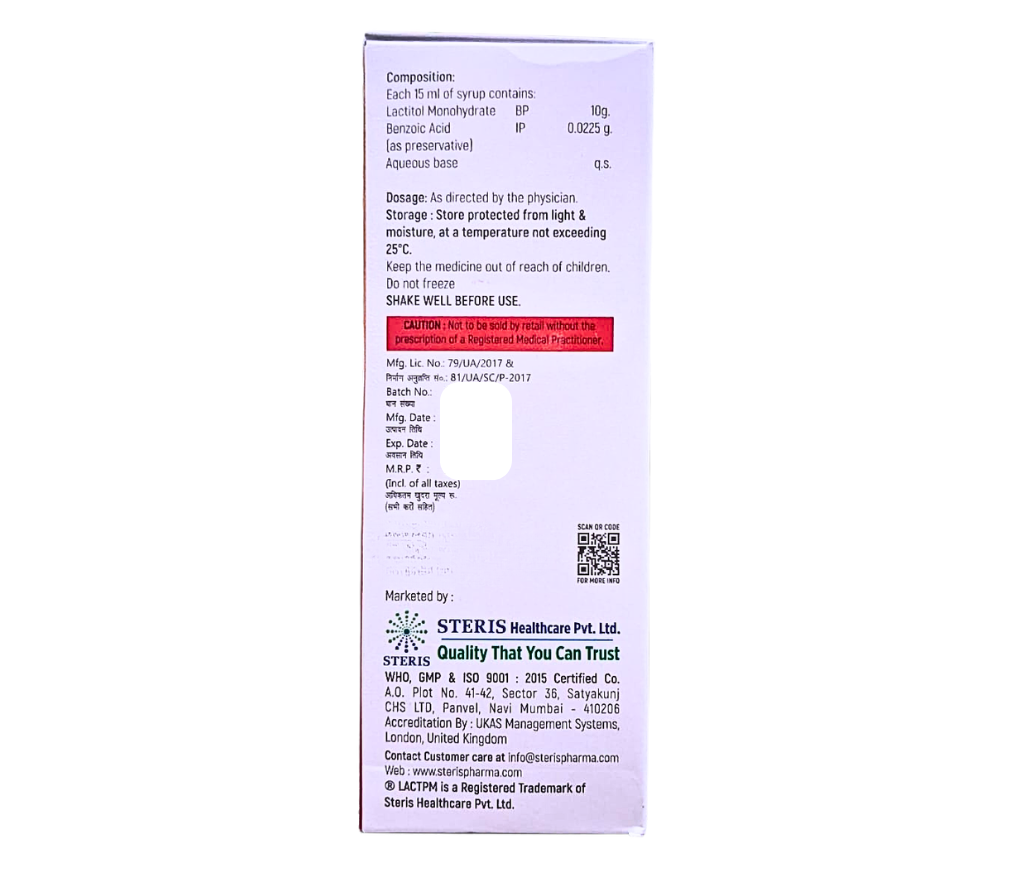 lactitol monohydrate syrup 66.67 w/v uses
