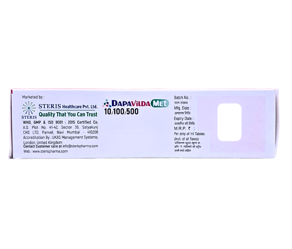 vildagliptin 100 dapagliflozin 10 metformin 500 tab