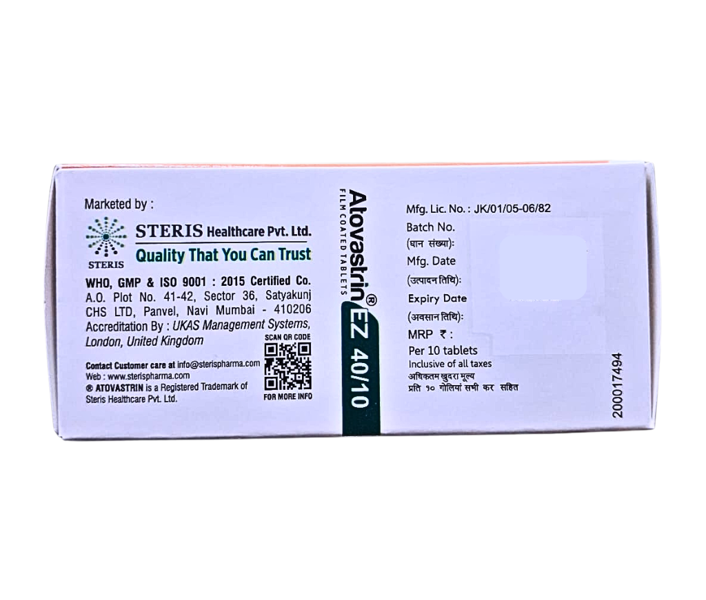 atorvastatin 40+ezetimibe 10 mg tablet