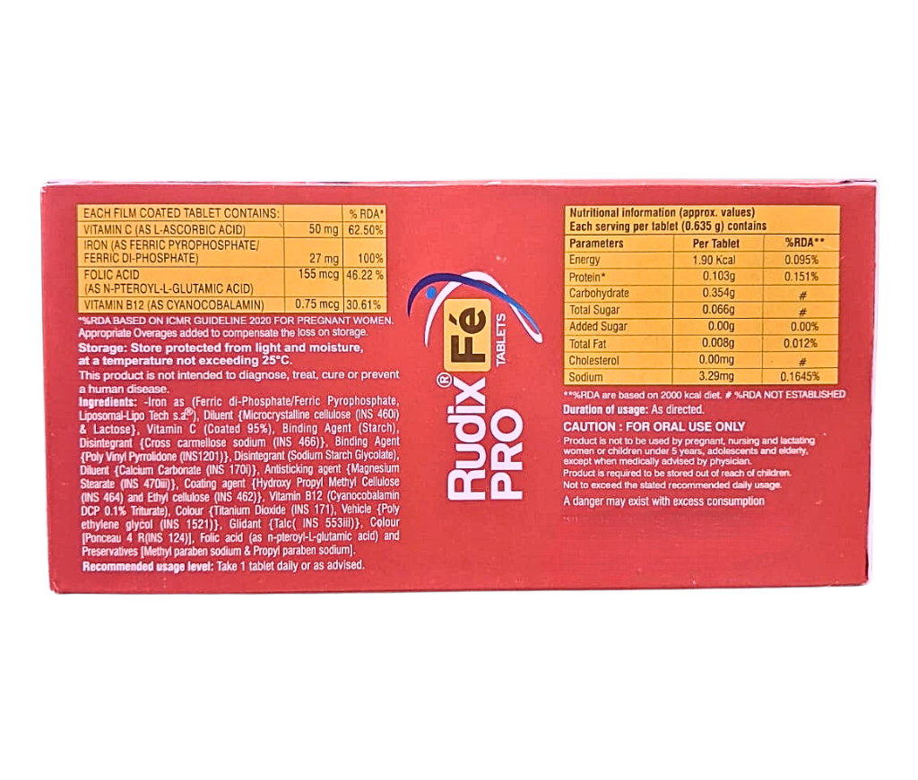 ferric pyrophosphate liposomal vitamin c vitamin b12 & folic acid tablets