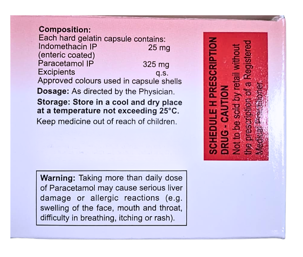 indomethacin and paracetamol together