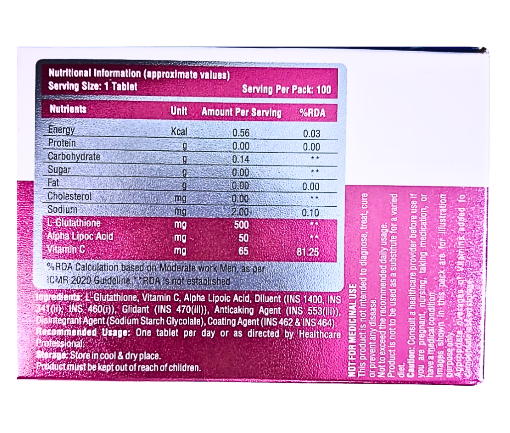 l glutathione alpha lipoic acid vitamin c tablets side effects