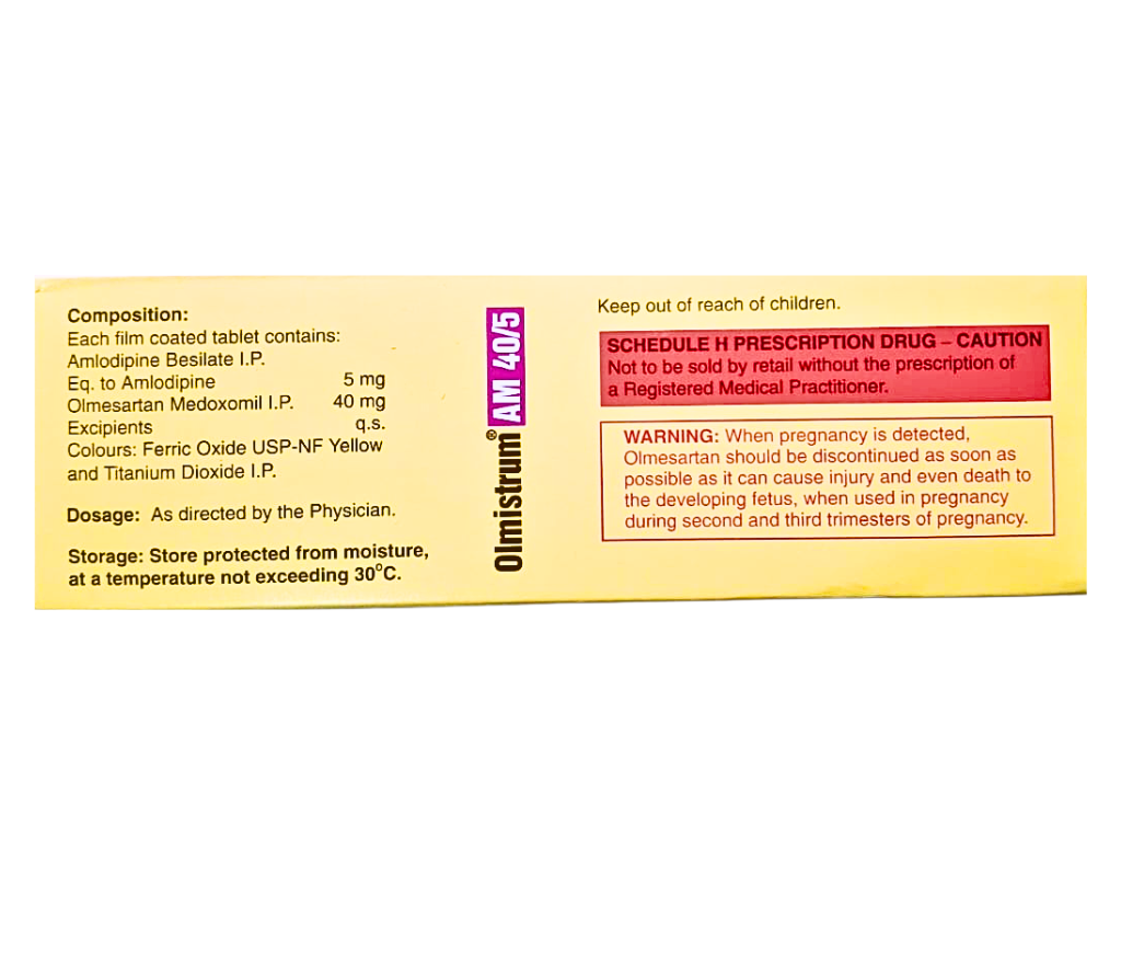 Olmesartan 40 mg amlodipine 5 mg tablets
