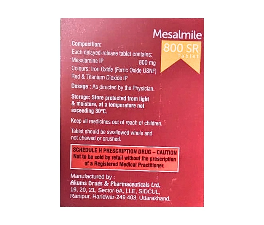 Mesalamine 800 mg price