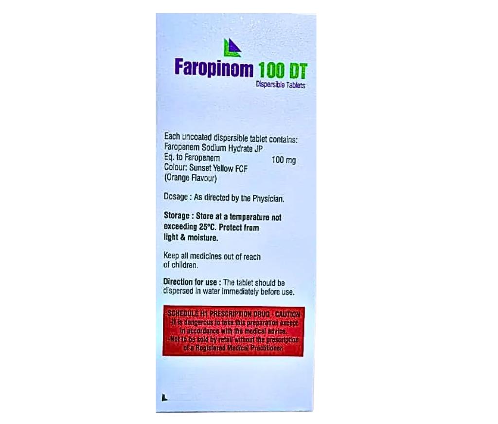 Faropenem 100 mg dispersible tablet uses