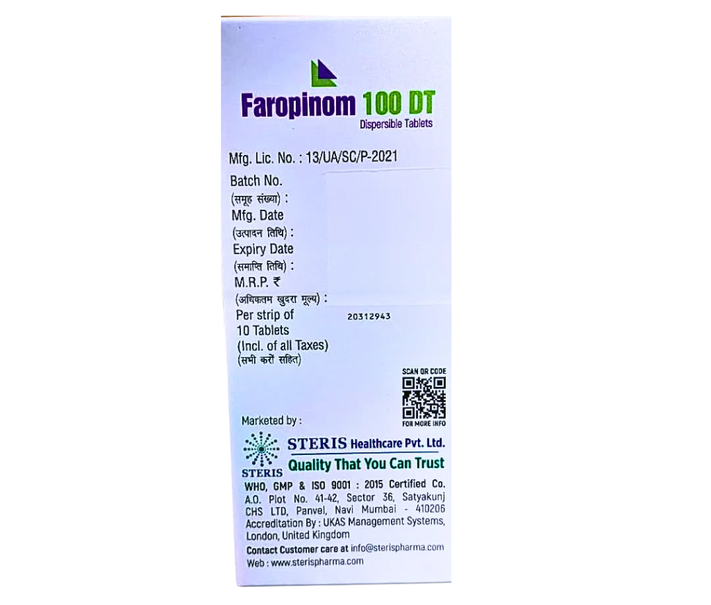 Faropenem 100 mg tablet price in India