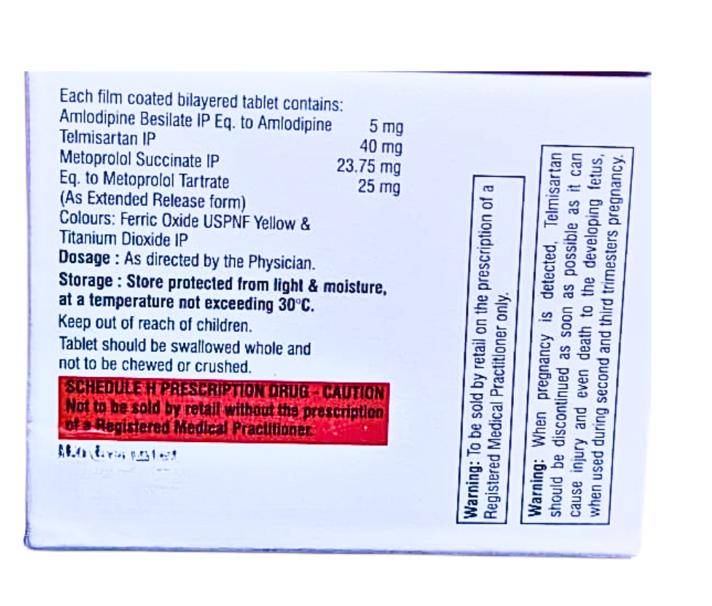 Telmisartan 40mg Metoprolol Tartrate 25mg combination