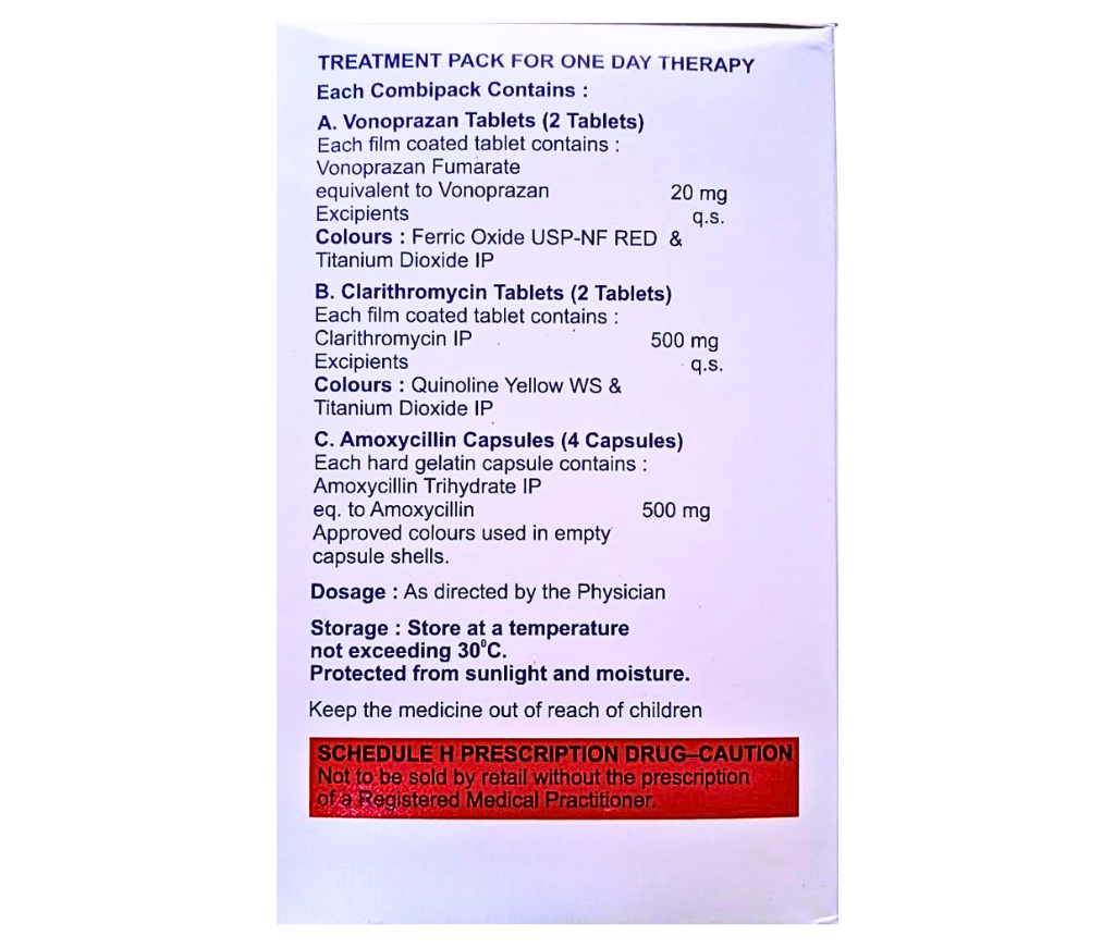 Vonoprazan Clarithromycin combipack uses