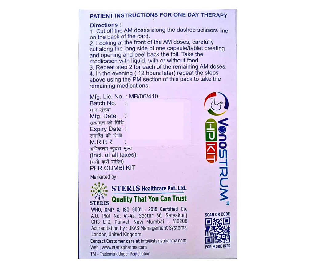 Vonoprazan 20 mg Clarithromycin 500 mg price