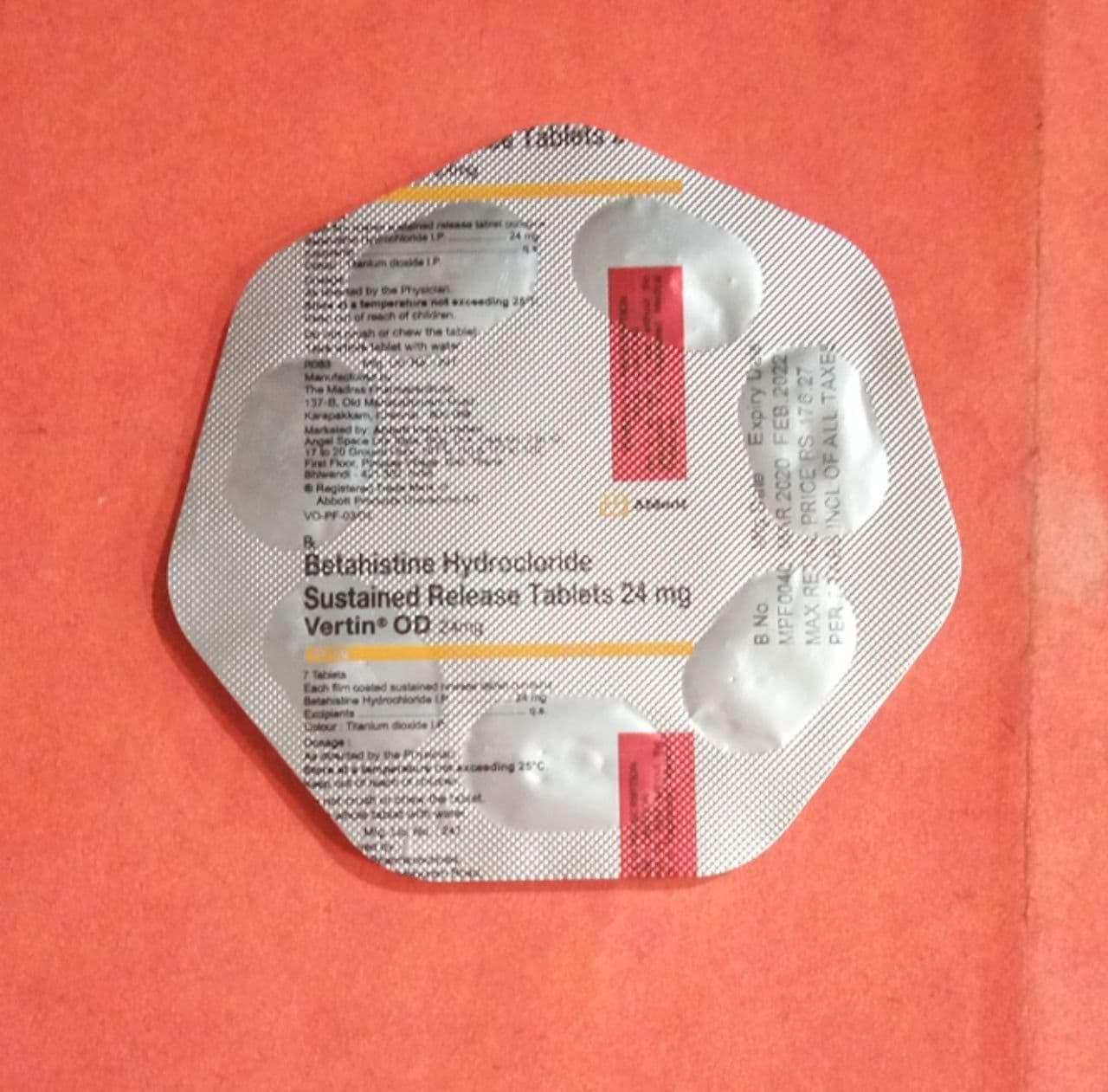 VERTIN OD 24MG TAB