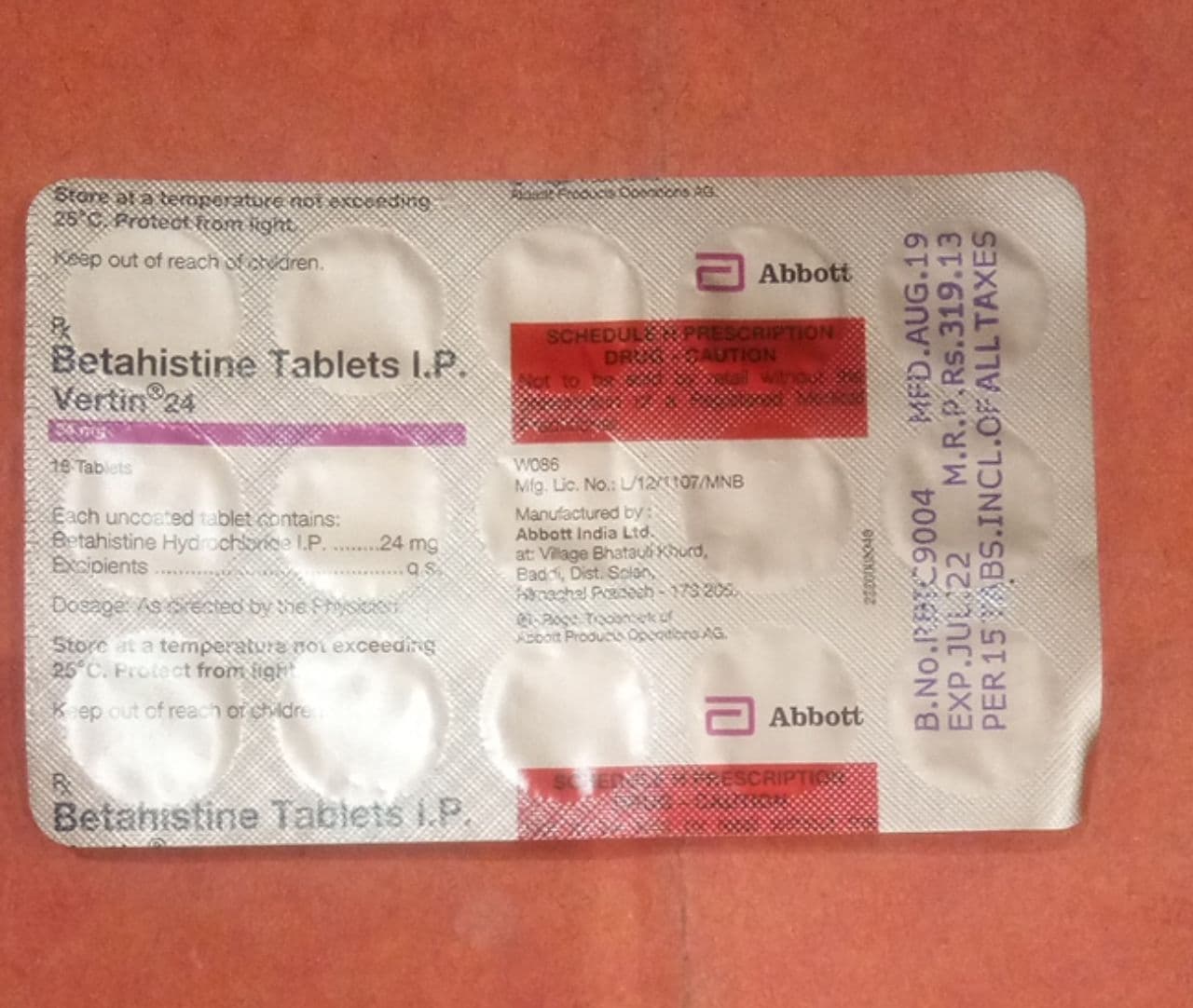 VERTIN 24MG