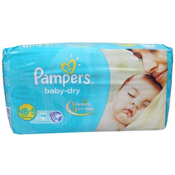 NB-S-DIAPER-PAMPERS BABY DRY   8KG