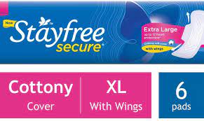 XL-6 PADS STAYFREE SECURE COTTONY WINGS