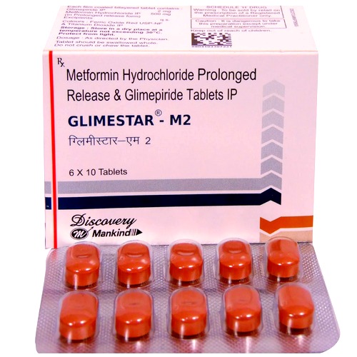 Glimestar M2 Tablet 10's used for the treatment of type 2 diabetes mellitus