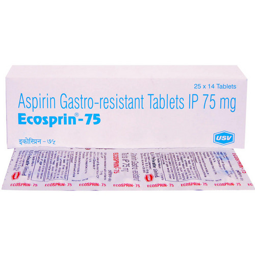 Ecosprin 75 Tablet 14's to prevent blood clots, angina, heart attack and stroke