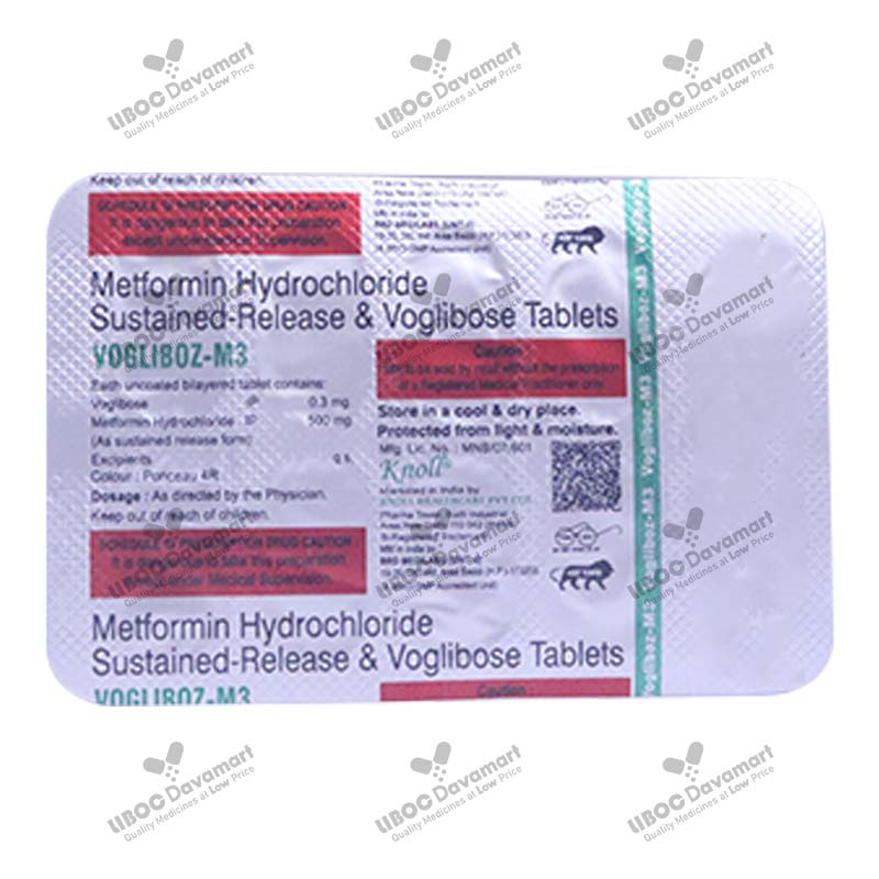 Vogliboz M 500 mg/0.3 mg Tablet