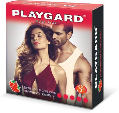 Playgard Strawberry Flavoured Condom (3 Pieces)