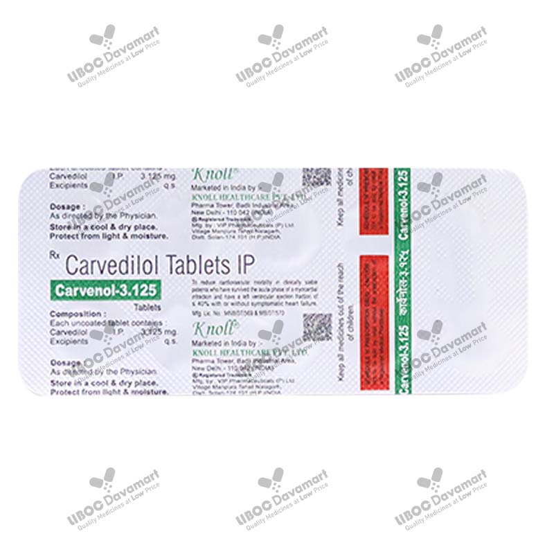 Carvenol 3.125mg Tablet