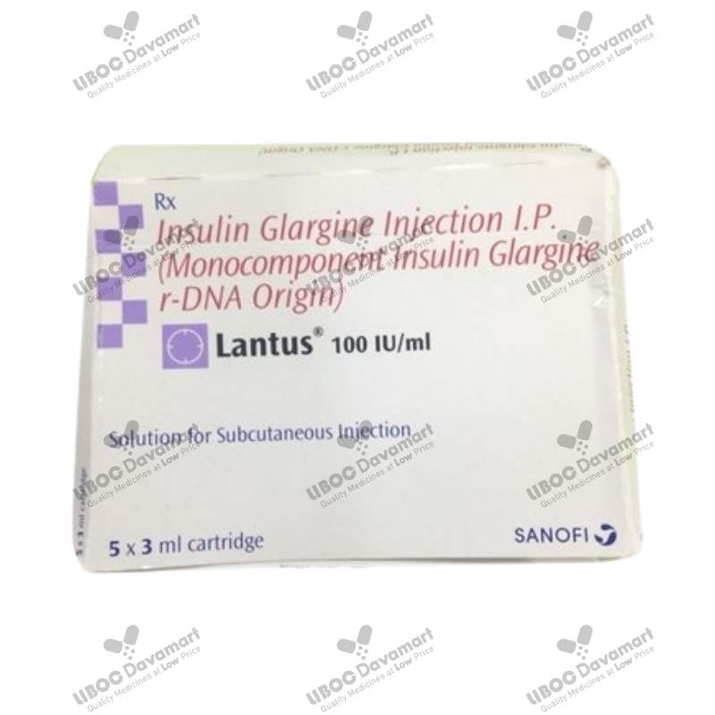 Lantus 100iu Cartridge Of 3ml Solution For Injection