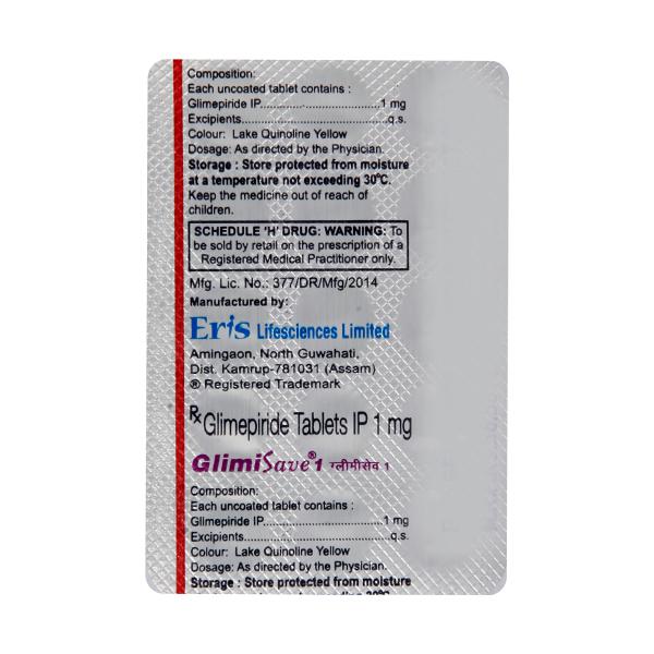 Glimisave 1mg Tablet
