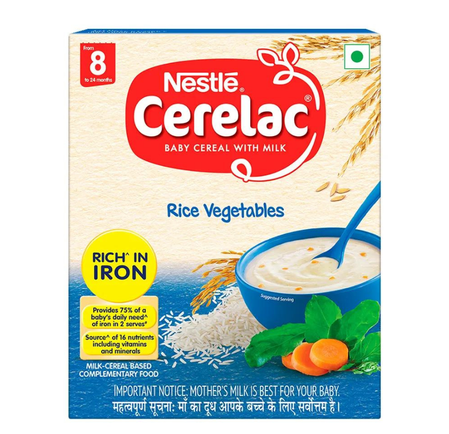 Nestle Cerelac Baby Cereal with Milk from 8 to 24 Months Rice Vegetables
