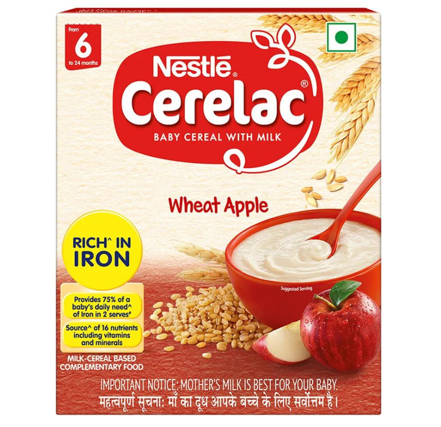 Nestle Cerelac Baby Cereal with Milk from 6 to 24 Months Wheat Apple