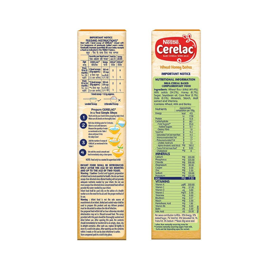 Nestle Cerelac Baby Cereal with Milk 10 Months+ Wheat Honey Dates