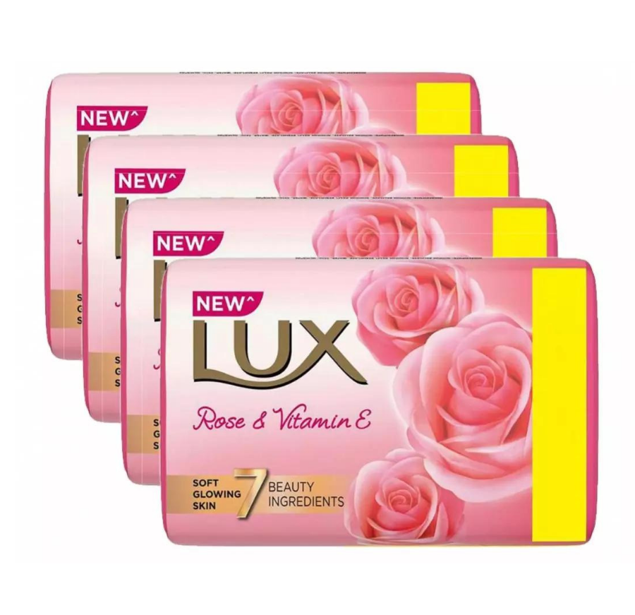 Lux Skin Rose & Vitamin E Soap- pack of 4